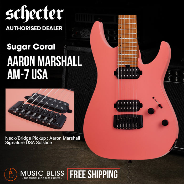 Schecter Aaron Marshall AM-7 (USA) Electric Guitar - Sugar Coral