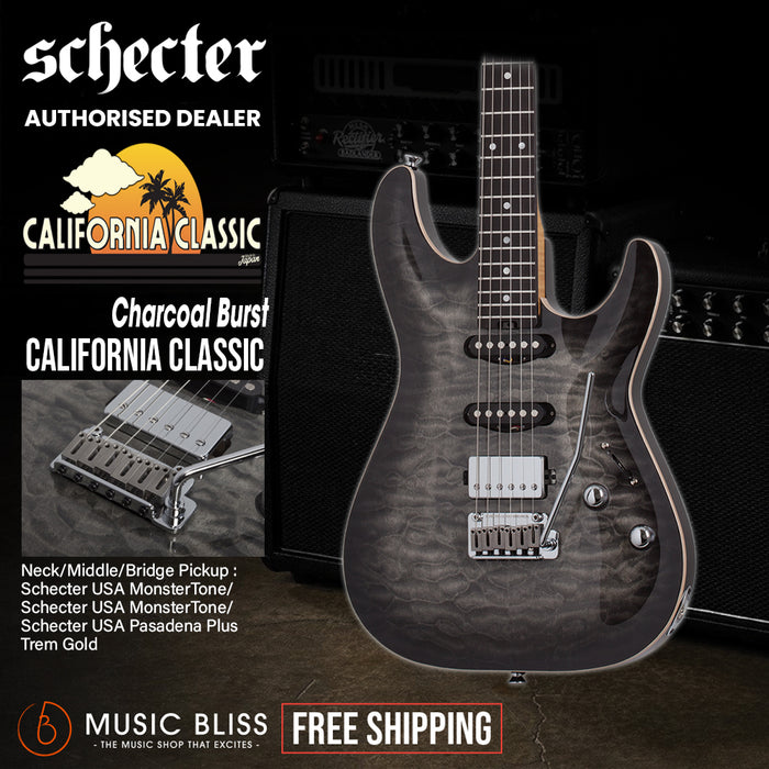 Schecter California Classic Electric Guitar - Satin Charcoal Burst