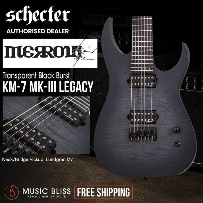 Schecter KM-7 MK-III Legacy Electric Guitar - Transparent Black Burst