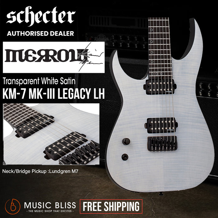 Schecter KM-7 MK-III Legacy Left-Handed Electric Guitar - Transparent White Satin