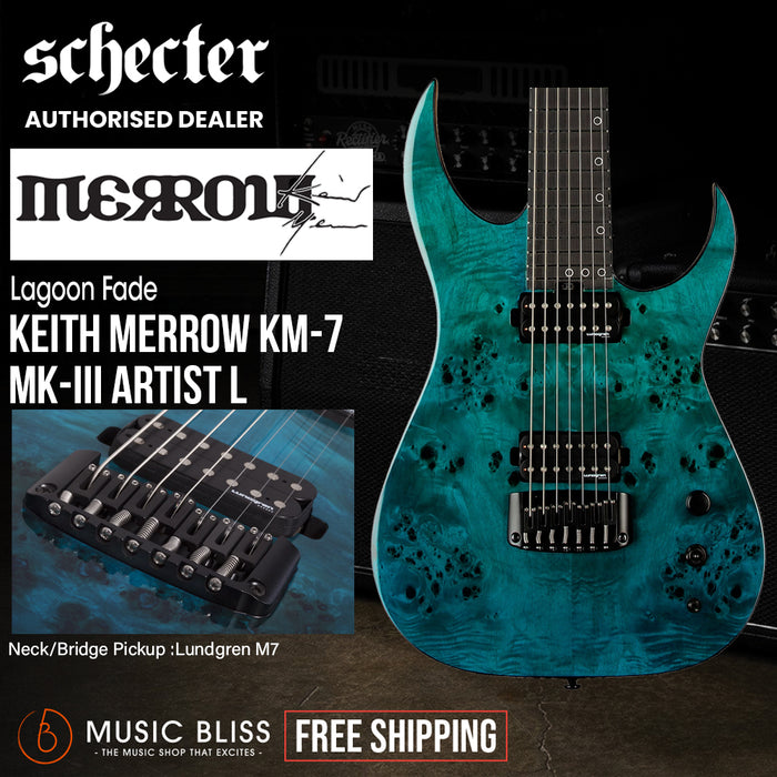 Schecter KM-7 MK-III Artist Lagoon Fade Electric Guitar - Lagoon Fade