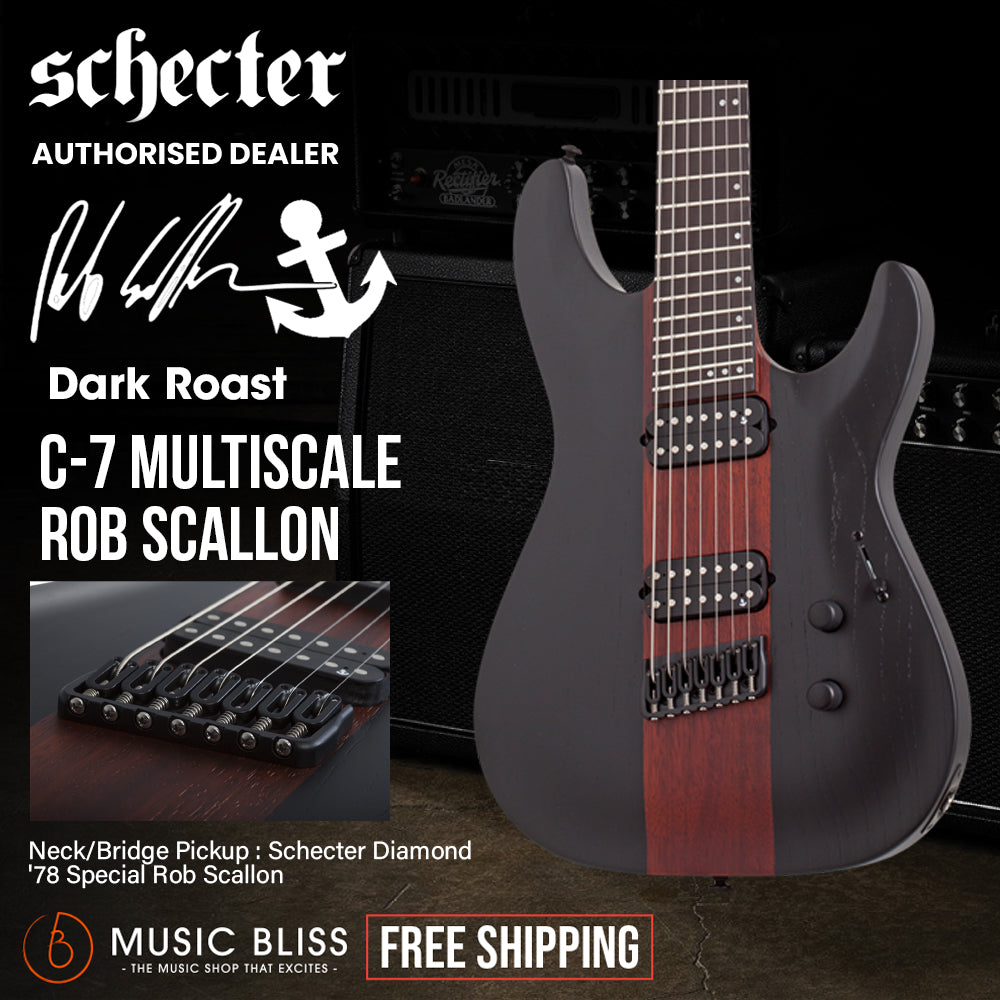 Schecter Rob Scallon 7 String Schecter C-7 Rob Scallon Electric Guitar - Dark Roast | Music Bliss ...