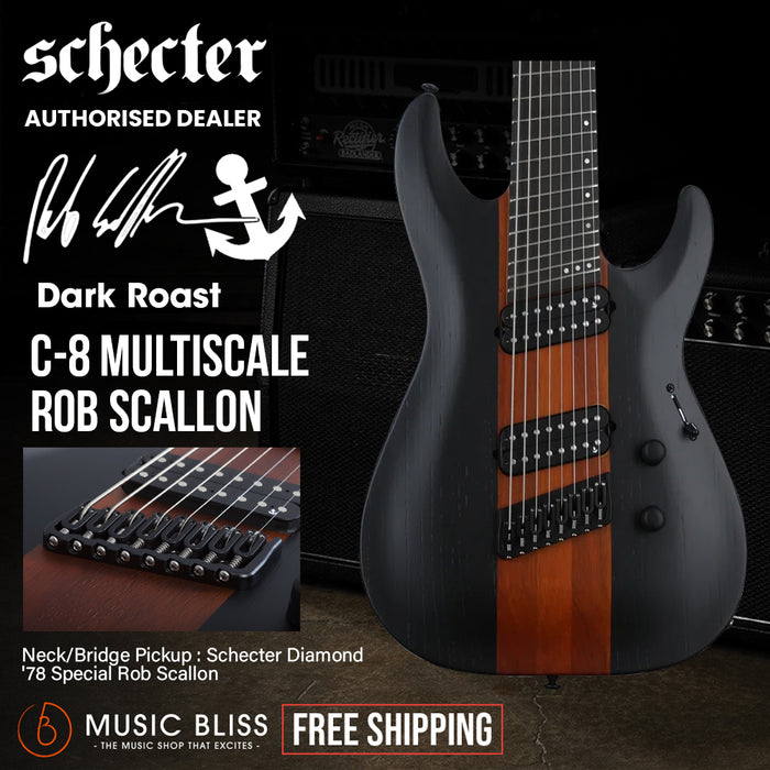 Schecter C-8 Rob Scallon Electric Guitar - Dark Roast