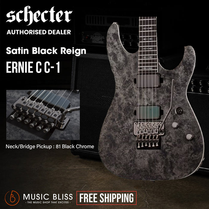 Schecter Ernie C C-1 Electric Guitar - Satin Black Reign