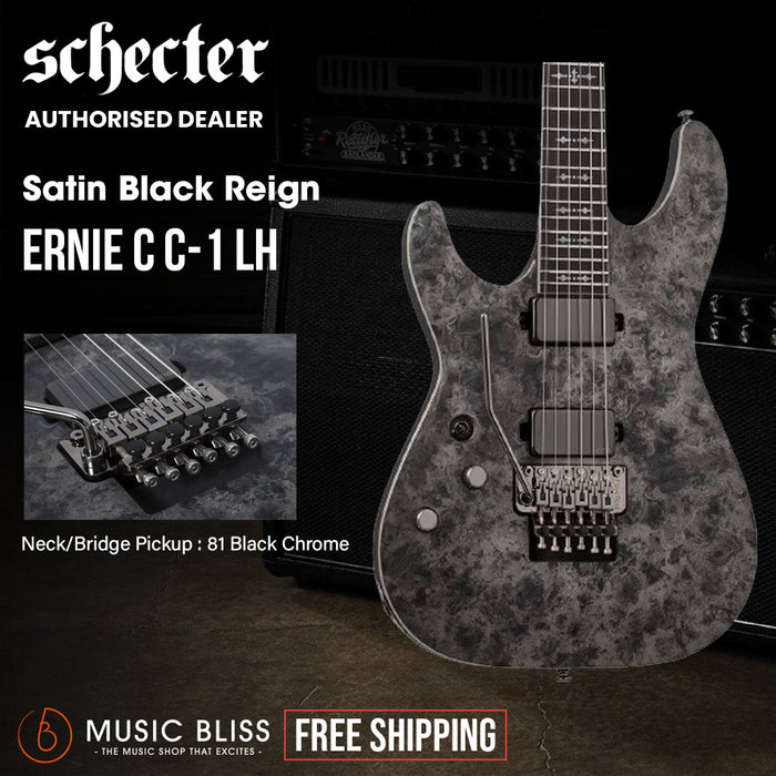 Schecter Ernie C C-1 Left-Handed Electric Guitar - Satin Black Reign