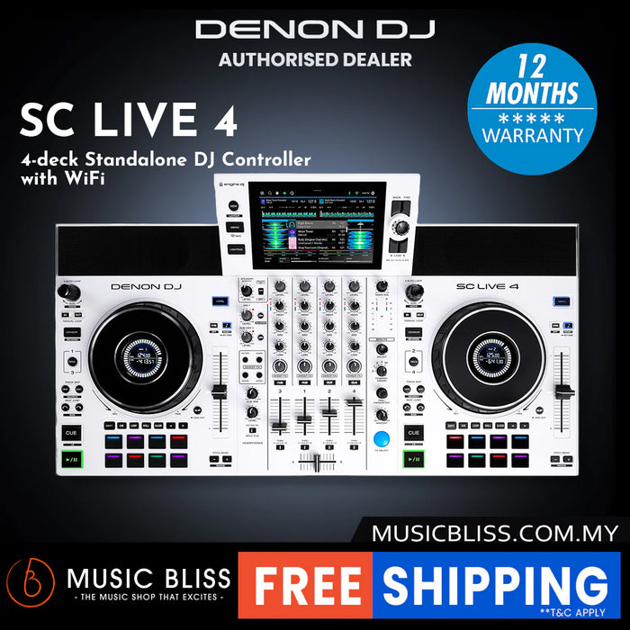 Denon DJ SC Live 4 Standalone DJ Controller - White