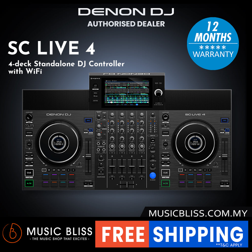 Denon DJ SC Live 4 Standalone DJ Controller | Music Bliss Malaysia