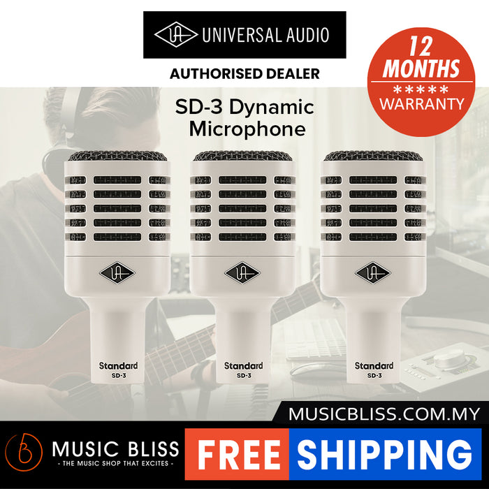 Universal Audio SD-3 Dynamic Microphone with Hemisphere Modeling, 3-Pack