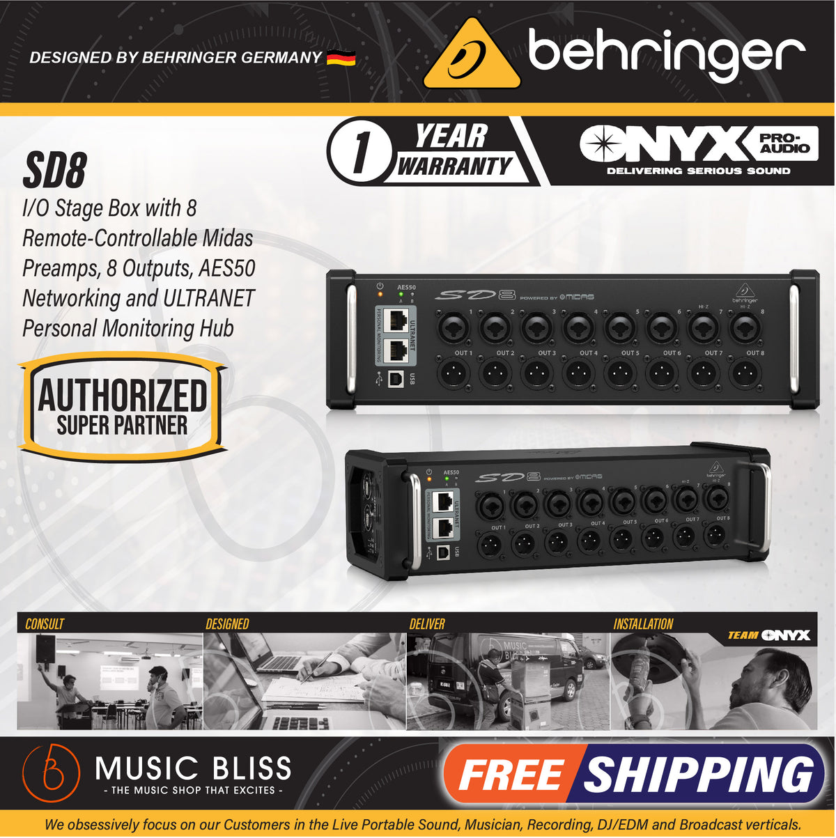 Behringer SD8 8-channel Stage Box (SD-8 / SD 8) | Music Bliss Malaysia