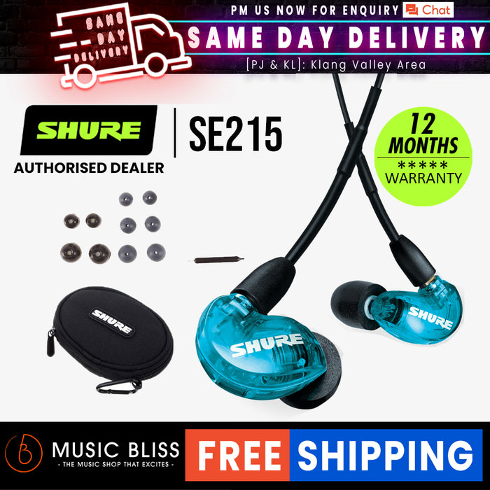 Shure SE215 Sound Isolating Earphones - Blue