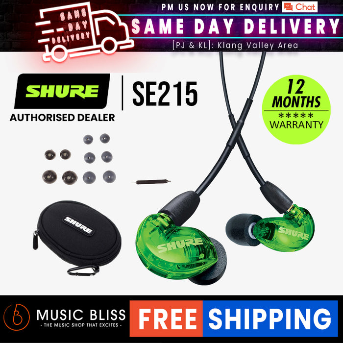 Shure SE215 Sound Isolating Earphones - Limited Edition Green