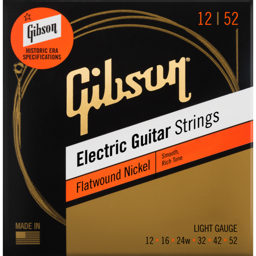 GIBSON ACCESSORIES FLATWOUND ELECTRIC GUITAR STRINGS - .012-.052 LIGHT (SEG-FW12) - Music Bliss Malaysia