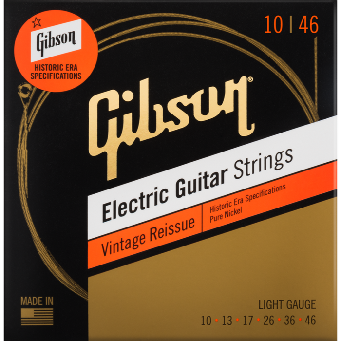 GIBSON ACCESSORIES VINTAGE REISSUE ELECTRIC GUITAR STRINGS - .010-.046 LIGHT - Music Bliss Malaysia