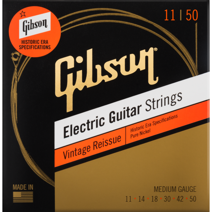 GIBSON ACCESSORIES VINTAGE REISSUE ELECTRIC GUITAR STRINGS - .011-.050 MEDIUM - Music Bliss Malaysia