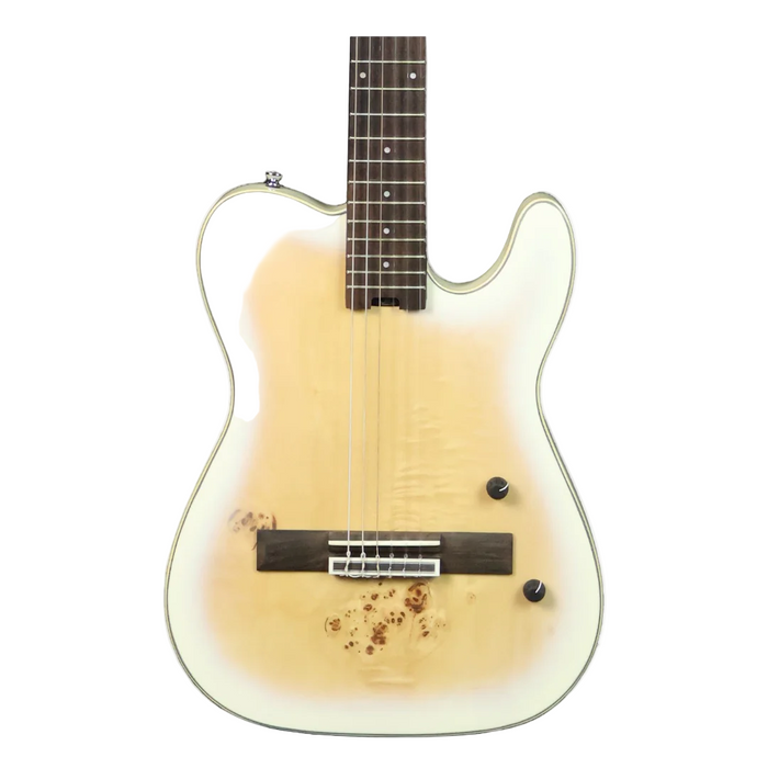 SQOE Spain SEGD600 Nylon Electric Guitar with Piezo Pickups - White