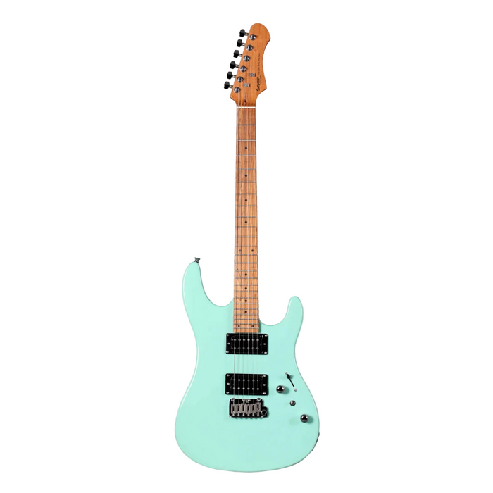 SQOE SEIB450 Double Cutaway Body HH Electric Guitar with Roasted Maple Fretboard - Mint Green