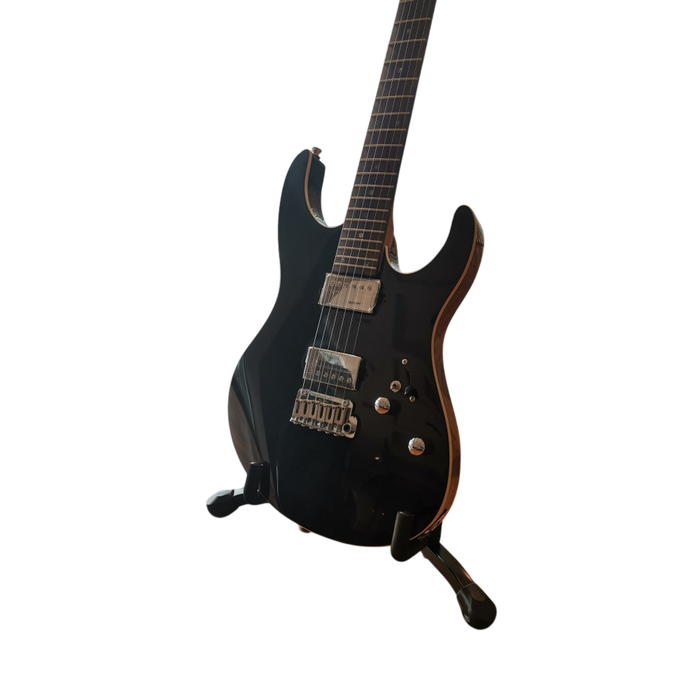 SQOE SEIB500 HH Roasted Maple Neck Electric Guitar with Tremolo - Phantom Black