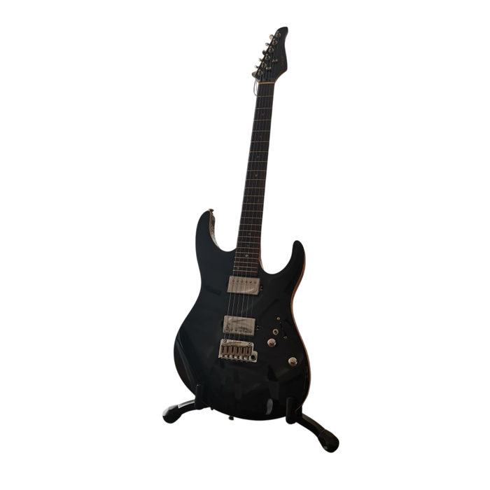 SQOE SEIB500 HH Roasted Maple Neck Electric Guitar with Tremolo - Phantom Black