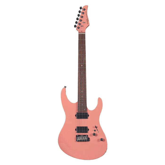 SQOE SEIB500 HH Roasted Maple Neck Electric Guitar with Tremolo - Fantasy Pink
