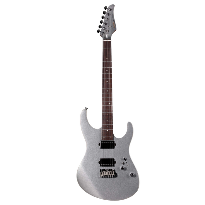 SQOE SEIB500 HH Roasted Maple Neck Electric Guitar with Tremolo - Sparkling Silver