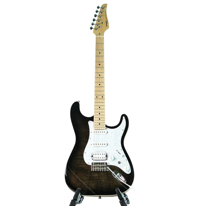 SQOE SEIB680 IB Series HSS Electric Guitar - Flame Black