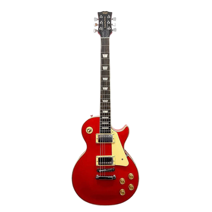 SQOE SELP100 Les Paul Body HH Electric Guitar, Rosewood Fretboard - Red