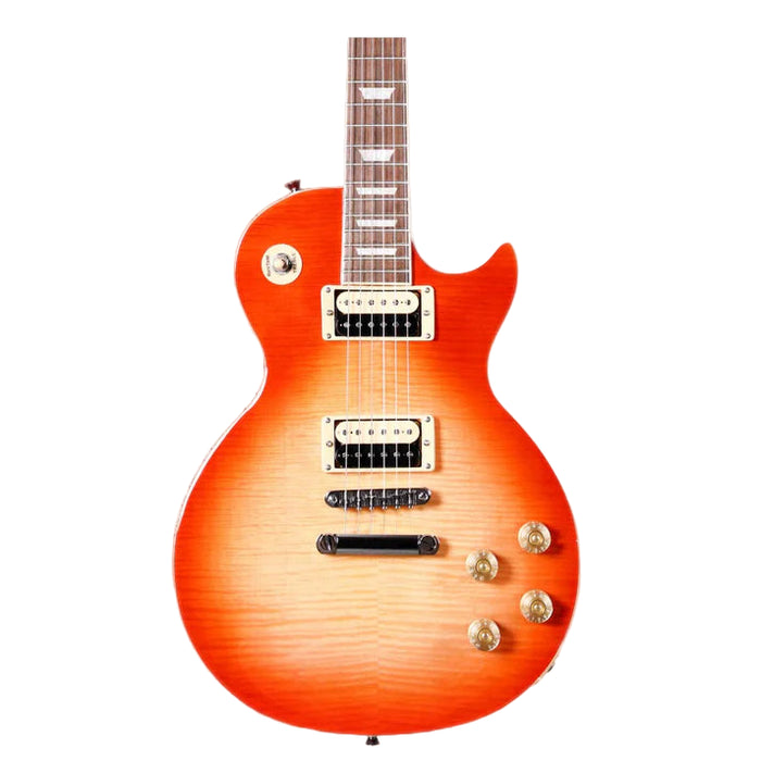 SQOE SELP200 Les Paul Body HH Electric Guitar, Rosewood Fretboard - Tiger Honey