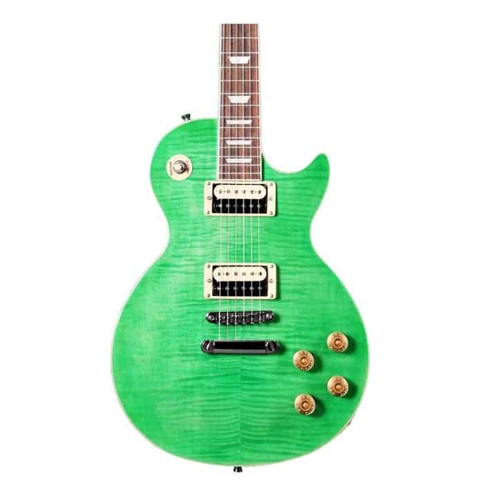SQOE SELP200 Les Paul Body HH Electric Guitar, Rosewood Fretboard - Tiger Mint Paint