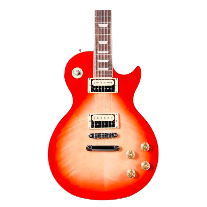 SQOE SELP200 Les Paul Body HH Electric Guitar, Rosewood Fretboard - Tiger Pink