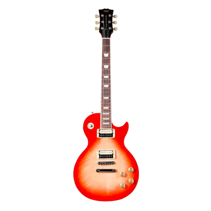 SQOE SELP200 Les Paul Body HH Electric Guitar, Rosewood Fretboard - Tiger Pink