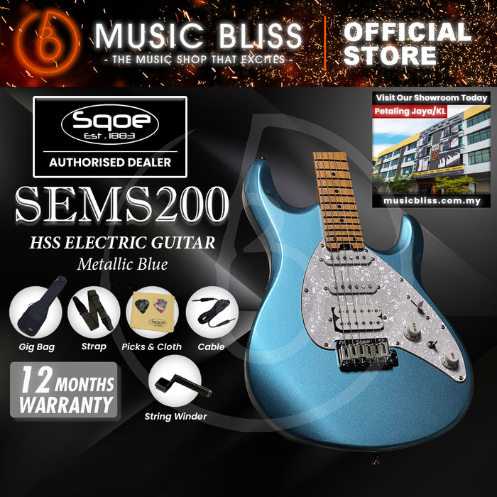 SQOE SEMS200 Electric Guitar - Metallic Blue