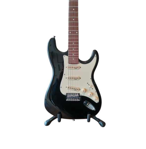 SQOE SEST200 Stratocaster Body SSS Vintage Electric Guitar - Black