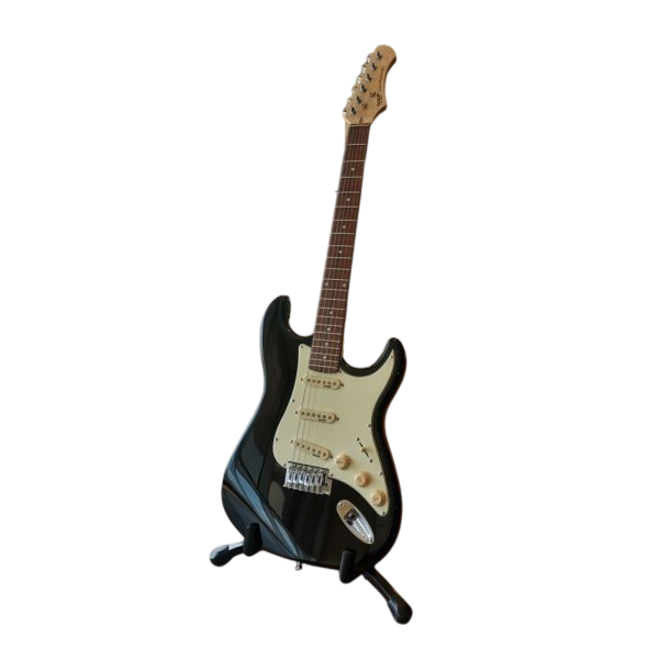 SQOE SEST200 Stratocaster Body SSS Vintage Electric Guitar - Black