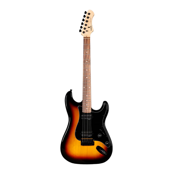 SQOE SEST210 Super Stratocaster Body HH Electric Guitar, Rosewood Fretboard - Sunburst