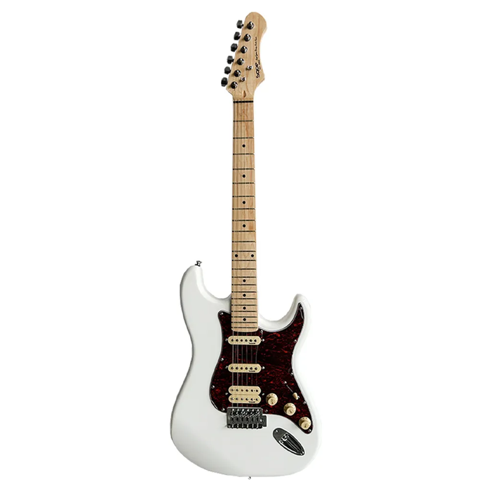 SQOE SEST250 ST Series HSS Electric Guitar - White