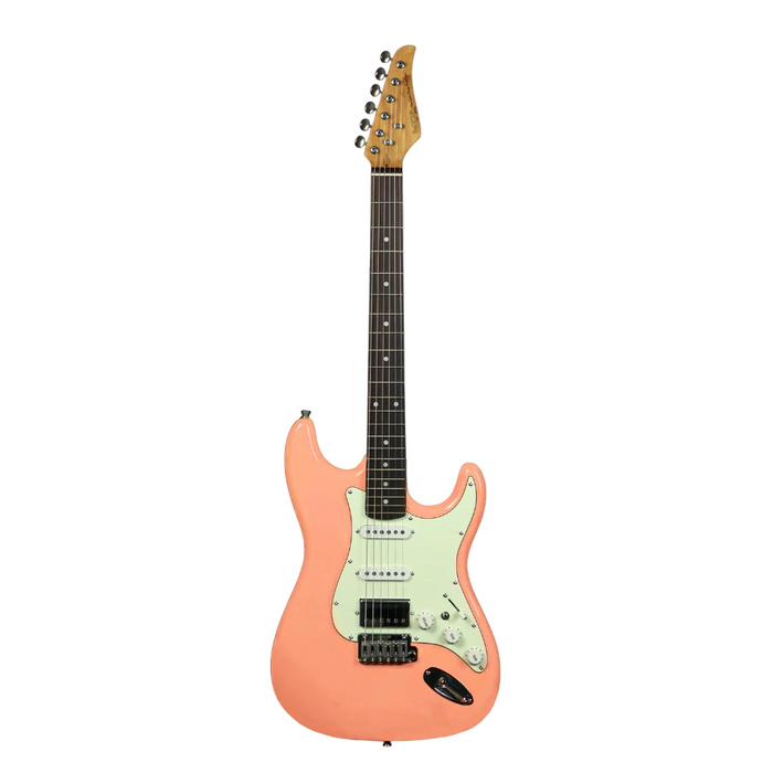 SQOE SEST700 ST Series HSS Electric Guitar - Shell pink