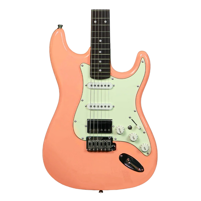 SQOE SEST700 ST Series HSS Electric Guitar - Shell pink