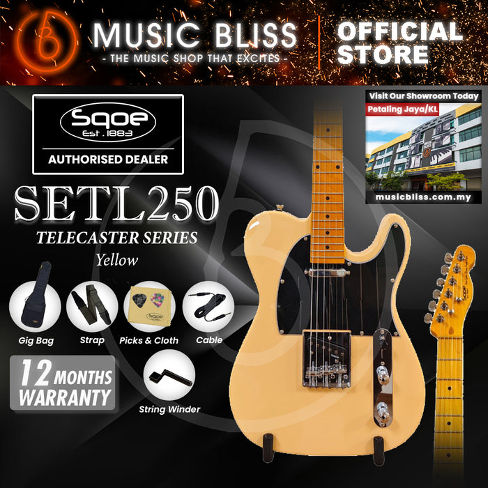 SQOE SETL250 TL Series Electric Guitar - Yellow (SETL-250)
