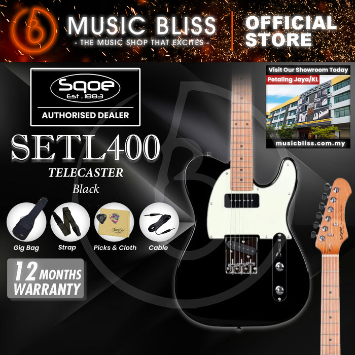SQOE SETL400 TL Series Electric Guitar - Black