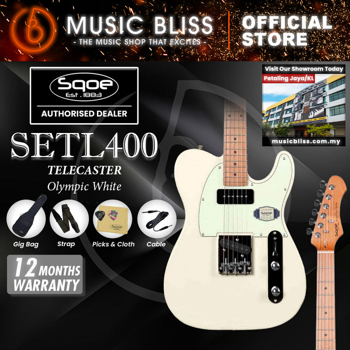 SQOE SETL400 TL Series Electric Guitar - Olympic White