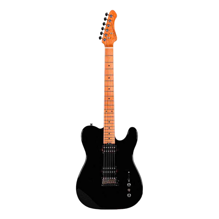 SQOE SETL450 HH Canadian Roasted Maple Fretboard Telecaster with Tremolo Electric Guitar - Black
