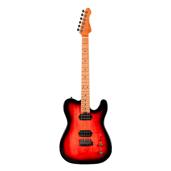 SQOE SETL450 HH Canadian Roasted Maple Fretboard Telecaster with Tremolo Electric Guitar - 3-Tone Sunburst