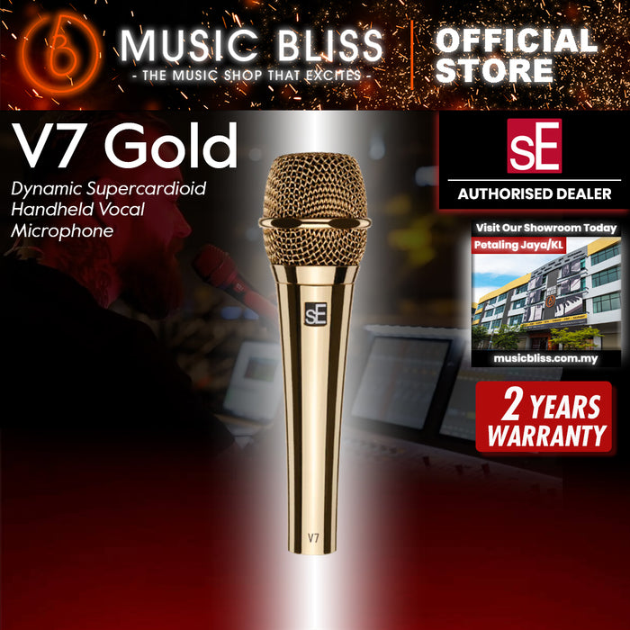 sE Electronics V7 Gold Dynamic Supercardioid Handheld Vocal Microphone - Gold