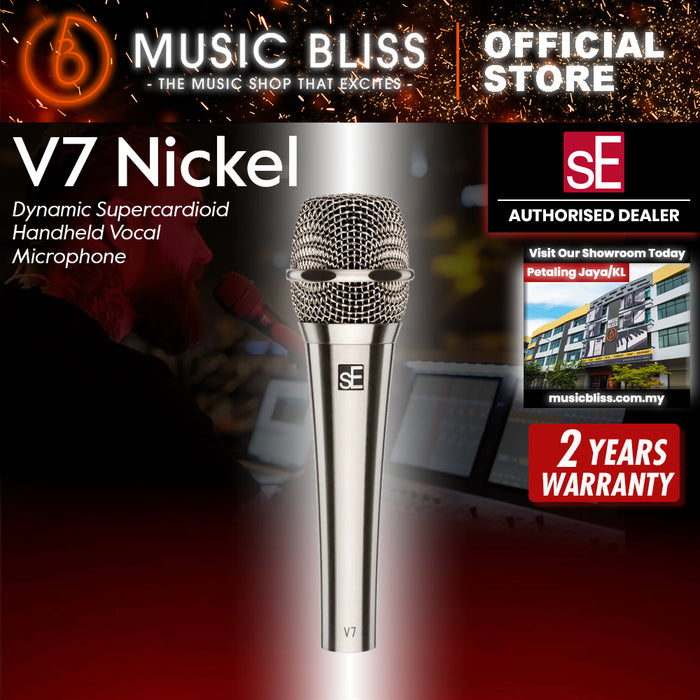 sE Electronics V7 Gold Dynamic Supercardioid Handheld Vocal Microphone - Brushed Nickel