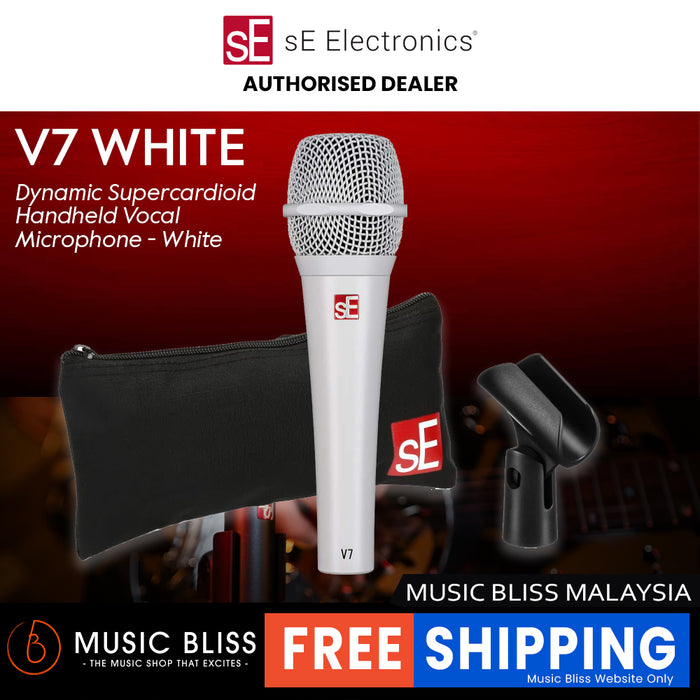 SE Electronics V7 Supercardioid Dynamic Handheld Vocal Microphone - White