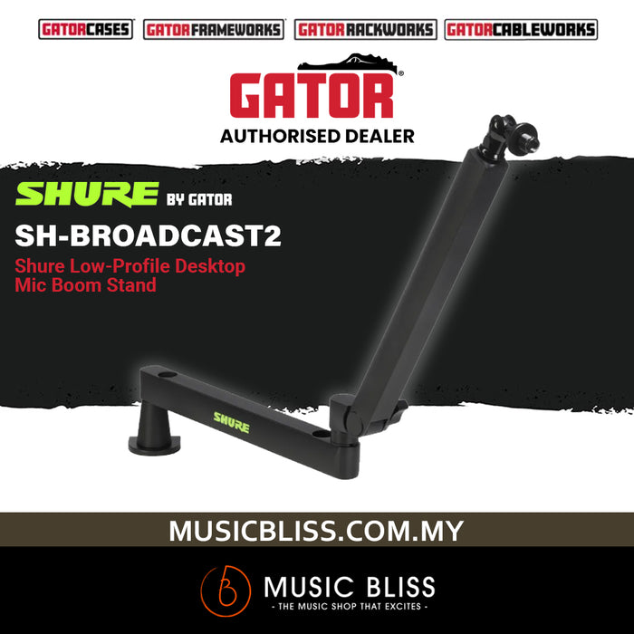 Shure by Gator SH-BROADCAST2 Low-profile Desk Mic Boom Stand