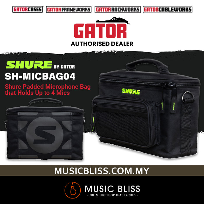 Shure by Gator SH-MICBAG04 Padded Mic Bag for 4 Microphones