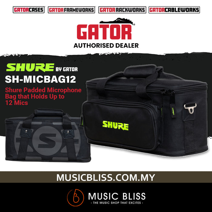 Shure by Gator SH-MICBAG12 Padded Mic Bag for 12 Microphones