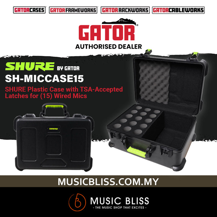 Shure by Gator SH-MICCASE15 Molded Case with Drops for 15 Microphones