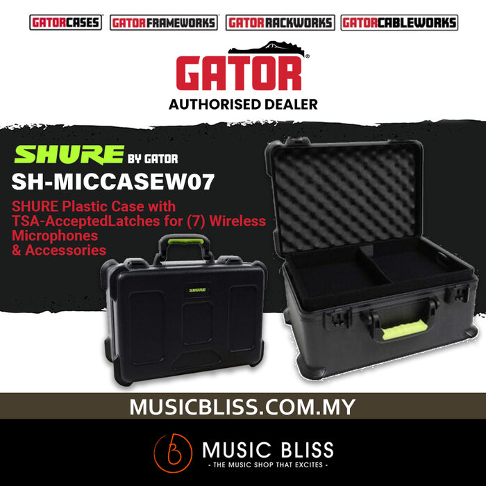 Shure by Gator SH-MICCASEW07 Molded Case with Drops for 7 Wireless Microphones